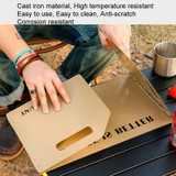 Outdoor Portable Foldable Picnic Stove Thickened Windproof Windshield Camping Cassette Stove Head Covering Plate(Khaki)