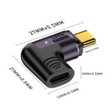 140W 5A USB 4.0 USB-C / Type-C to Type-C 40Gbps Data OTG Magnetic Adapter, Spec:L-shape Elbow