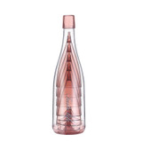 5 Champagne Wine Glasses + Wine Bottle Set Transparent Plastic Cup for Picnics(Transparent Pink)