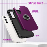 For Samsung Galaxy S23+ 5G L2 Rotating Ring Holder Magnetic Phone Case(Dark Purple)