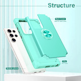 For Samsung Galaxy S22 Ultra 5G L2 Rotating Ring Holder Magnetic Phone Case(Mint Green)