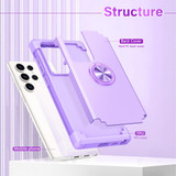 For Samsung Galaxy S22 Ultra 5G L2 Rotating Ring Holder Magnetic Phone Case(Light Purple)