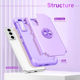 For Samsung Galaxy S22 5G L2 Rotating Ring Holder Magnetic Phone Case(Light Purple)
