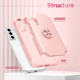 For Samsung Galaxy S22 5G L2 Rotating Ring Holder Magnetic Phone Case(Rose Gold)