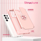 For Samsung Galaxy S22 Ultra 5G L2 Rotating Ring Holder Magnetic Phone Case(Rose Gold)