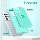 For Samsung Galaxy S21 Ultra 5G L2 Rotating Ring Holder Magnetic Phone Case(Mint Green)