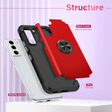 For Samsung Galaxy S22 5G L2 Rotating Ring Holder Magnetic Phone Case(Red)