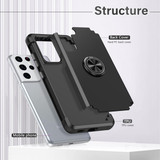 For Samsung Galaxy S21 Ultra 5G L2 Rotating Ring Holder Magnetic Phone Case(Black)