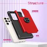 For Samsung Galaxy S22 Ultra 5G L2 Rotating Ring Holder Magnetic Phone Case(Red)