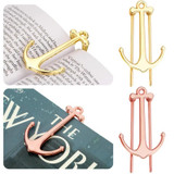 Personalized Metal Anchor Bookmark Cubic Book Page Clip Reading Aid Stationery For Students(Rose Gold)