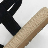 Women Flat With Open Toe Sandals Bohemian Slippers, Shoe Size:37(Black)