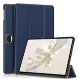 For Honor Pad 9 Custer Pure Color 3-Fold Leather Tablet Case(Dark Blue)