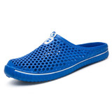 Fashion Breathable Hollow Sandals Couple Beach Sandals, Shoe Size:38(Blue)