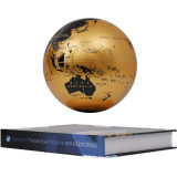 6 inch Bilingual Gold White Light Magnetic Levitation Globe + Book Shape Base Office Crafts Ornaments, US Plug