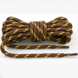 2 Pairs Round High Density Weaving Shoe Laces Outdoor Hiking Slip Rope Sneakers Boot Shoelace, Length:140cm(Red Brown-Yellow)