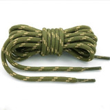 2 Pairs Round High Density Weaving Shoe Laces Outdoor Hiking Slip Rope Sneakers Boot Shoelace, Length:100cm(Army Green-Yellow)