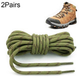 2 Pairs Round High Density Weaving Shoe Laces Outdoor Hiking Slip Rope Sneakers Boot Shoelace, Length:160cm(Army Green-Brown)