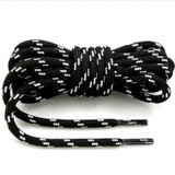 2 Pairs Round High Density Weaving Shoe Laces Outdoor Hiking Slip Rope Sneakers Boot Shoelace, Length:100cm(Black-White)