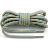 2 Pairs Round High Density Weaving Shoe Laces Outdoor Hiking Slip Rope Sneakers Boot Shoelace, Length:160cm(Light Gray-Orange)