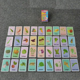 36pcs /Box Infant And Toddler Enlightenment Early Learning English Word Cognition Cards, Style: C7 Vegetable