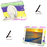 For Samsung Galaxy Tab A9 8.7 2023 Silicone Hybrid PC Tablet Case with Shoulders Strap(Colorful Purple)