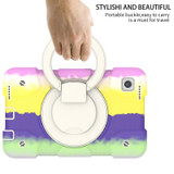 For Samsung Galaxy Tab A9 8.7 2023 Silicone Hybrid PC Tablet Case with Shoulders Strap(Colorful Purple)