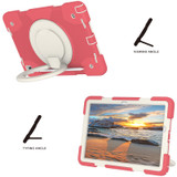 For Samsung Galaxy Tab A9+ 11 2023 Silicone Hybrid PC Tablet Case with Shoulders Strap(Begonia Red)