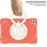For Samsung Galaxy Tab A9+ 11 2023 Silicone Hybrid PC Tablet Case with Shoulders Strap(Coral Orange)