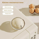 Kitchen Mechanical Timer Reminder Visual Time Manager Magnetic Suction Alarm Clock(Ivory White)