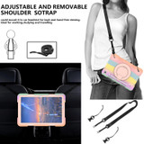 For Samsung Galaxy Tab A9+ 11 2023 Silicone Hybrid PC Tablet Case with Shoulders Strap(Colorful Rose Gold)