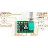 PAM8403 Mini 5V Digital Amplifier Board USB Power Supply Good Sound Effect, Specification: With Potentiometer