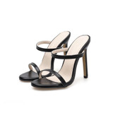 Ladies High Heel Sandals Fashion Sexy Strappy Sandals, Size: 36(Black)