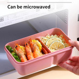 Rectangle Microwaveable Lunch Box Hermetic Bento Box with Spoon Chopsticks(Pink)