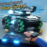Q171 2.4G Stunt Water Bomb Battle Armor Model Remote Control Car, Specification:Dual Control(Blue)