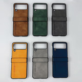 For Samsung Galaxy Z Flip4 i.Crystal Lambskin Three-piece Folding Phone Case(Orange)