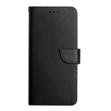 For OPPO A59 5G HT02 Genuine Leather Fingerprint-proof Flip Phone Case(Black)