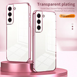 For Samsung Galaxy S22 5G Transparent Plating Fine Hole Phone Case(Gold)