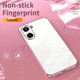 For Realme 10 Pro 5G Transparent Plating Fine Hole Phone Case(Pink)