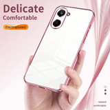 For Realme 10 Pro 5G Transparent Plating Fine Hole Phone Case(Pink)