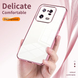 For Xiaomi 13 Pro Transparent Plating Fine Hole Phone Case(Pink)