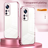 For Xiaomi 12T Pro Transparent Plating Fine Hole Phone Case(Transparent)