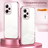 For Xiaomi Redmi Note 12 Pro+  Transparent Plating Fine Hole Phone Case(Black)