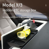 For Tesla Model Y / 3 Car Tissue Box Central Control Screen Hidden ETC Storage Box (White)