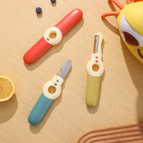 5 In 1 Multifunctional Fruit Knife Camping Travel Portable Pocket Knives(Yellow)