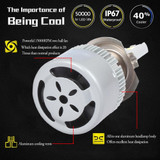 2 PCS  H1 18W 1800 LM 3000K IP68 Canbus Constant Current Car LED Headlight with 2 COB Lamps, DC 9-36V(Gold Light)