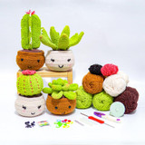 4pcs /Set Large Cactus  Crochet Starter Kit for Beginners with  Step-by-Step Video Tutorials
