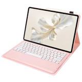 For Honor Pad 9 AH19 TPU Ultra-thin Detachable Bluetooth Keyboard Tablet Leather Case(Pink)