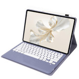 For Honor Pad 9 AH19 TPU Ultra-thin Detachable Bluetooth Keyboard Tablet Leather Case(Purple)