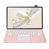 For Honor Pad 9 AH19-A TPU Ultra-thin Detachable Bluetooth Keyboard Tablet Leather Case with Touchpad(Pink)