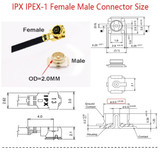 1 In 3 IPX To SMAJ RG178 Pigtail WIFI Antenna Extension Cable Jumper(20cm)